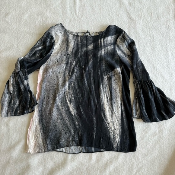 Go Silk Bell Sleeves Tie Dye Blouse Size S - Picture 5 of 10